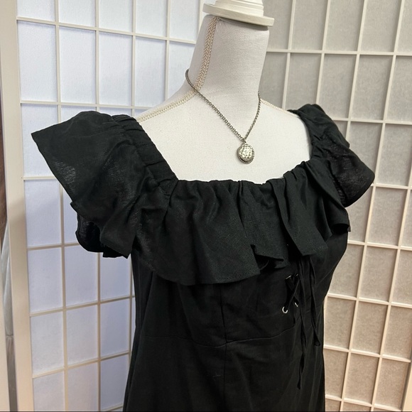 ASOS Off the Shoulder Black Dress - Picture 6 of 9